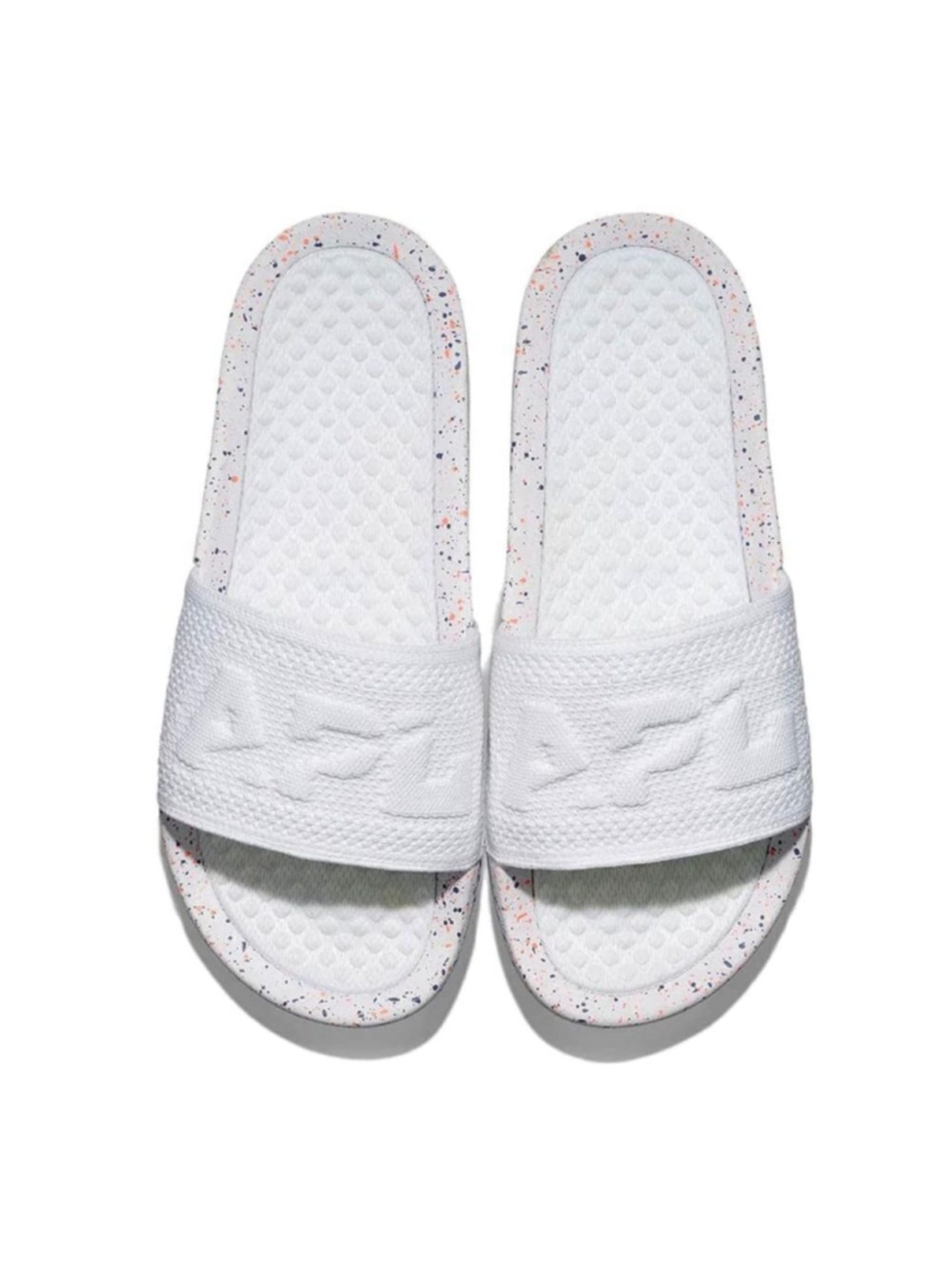 APL Big Logo TechLoom Slide Sandal in White/Impulse Red/Blue Haze.🤍💙 Size 6. N